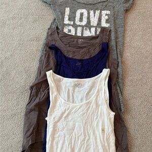 Love Pink Tunic Top, Sz XS. Bonus XS Loft Tanks. Unused.